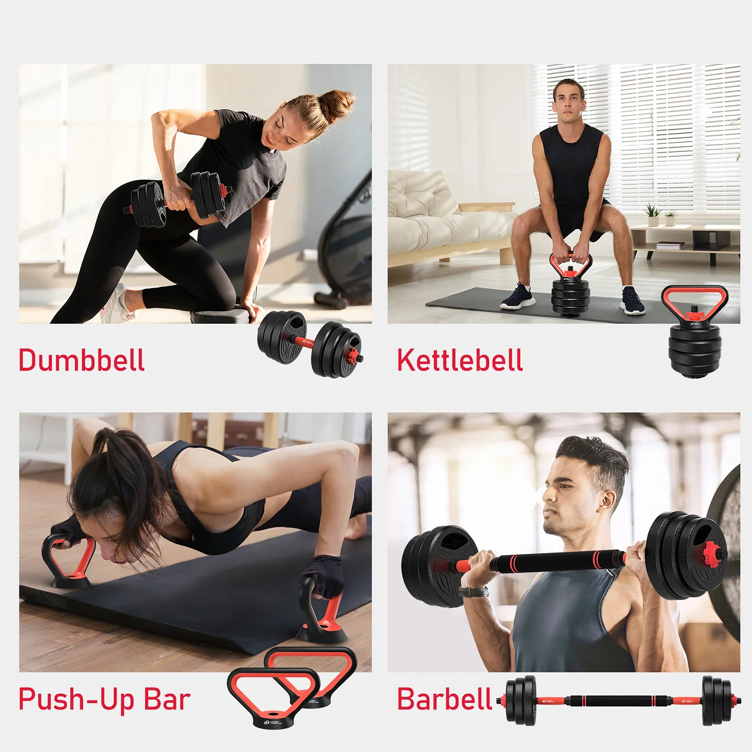 3-in-1 Dumbbells Set 20 kg Adjustable Dumbbells