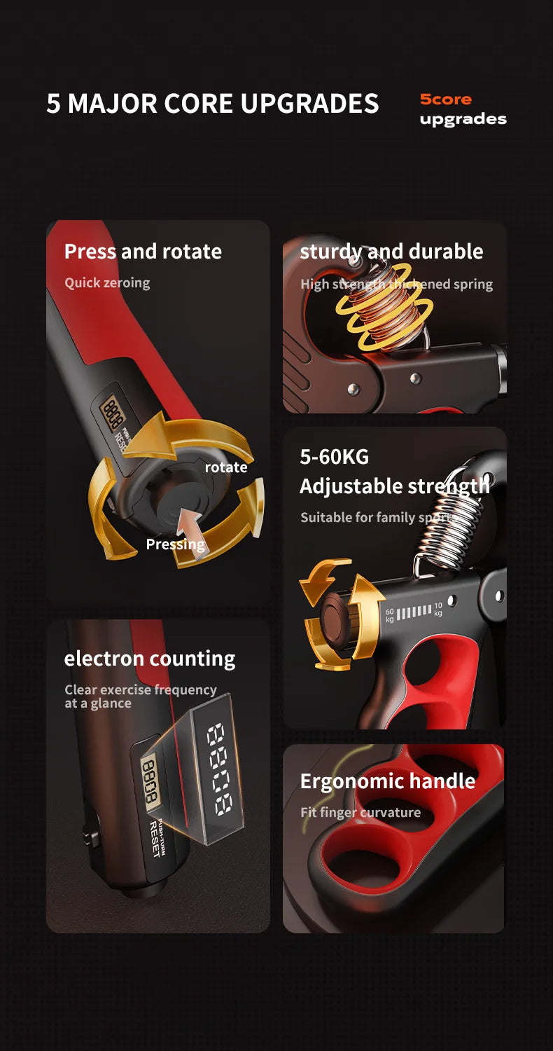 Grip Strengthener Gym Training Hand Exerciser Adjustable 5-100KG