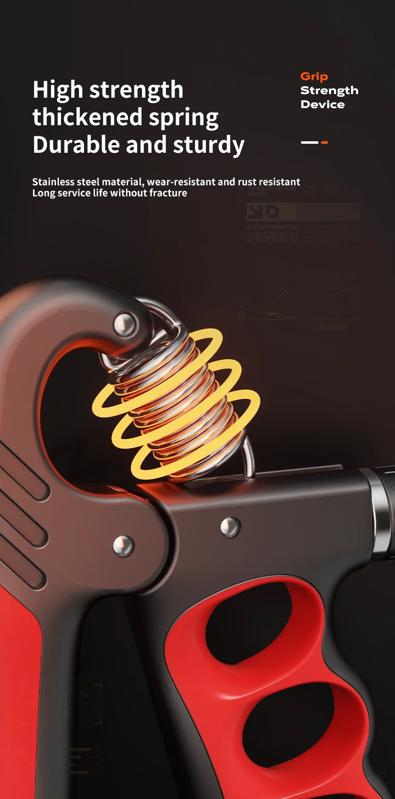 Grip Strengthener Gym Training Hand Exerciser Adjustable 5-100KG